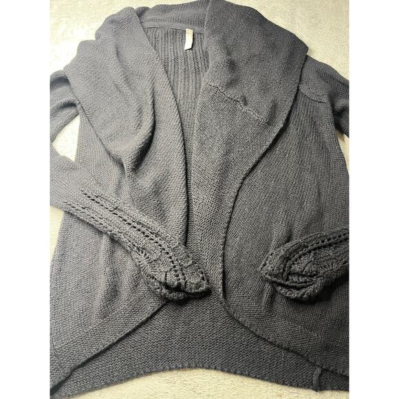 Open Knit Cardigan Shawl Collar Cozy Layering Top Knitwear Sweater - Picture 2 of 7